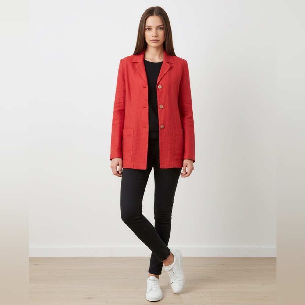 harve’ benard 💯 % Linen Red Blazer.  
Size: 12